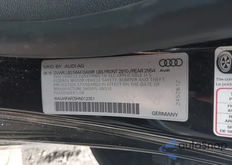 2017 Audi S7 4.0T Premium Plus z USA, uszkodzony, nr VIN WAUWFAFC5HN012351